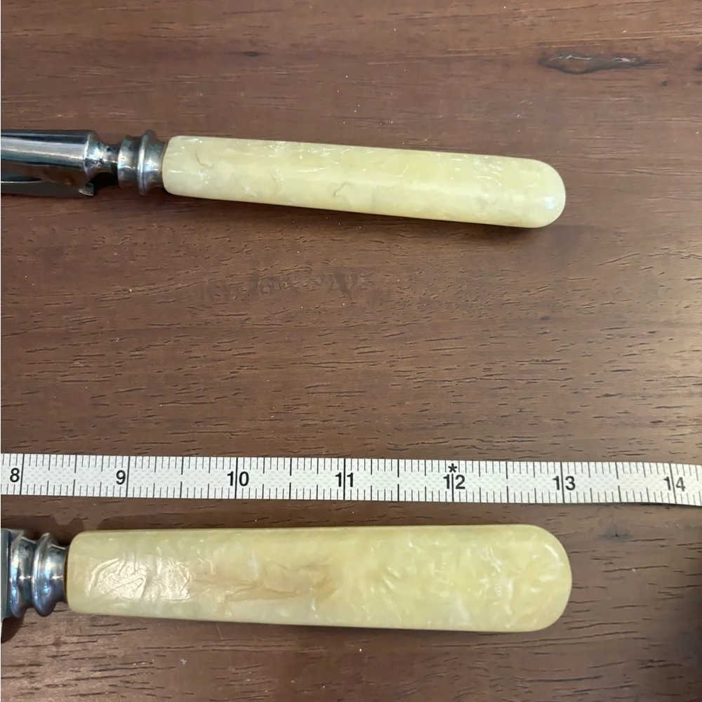 Vintage Carving Set Bakelite Handles Stainless‎ Steel Sheffield Knife Fork Stand
